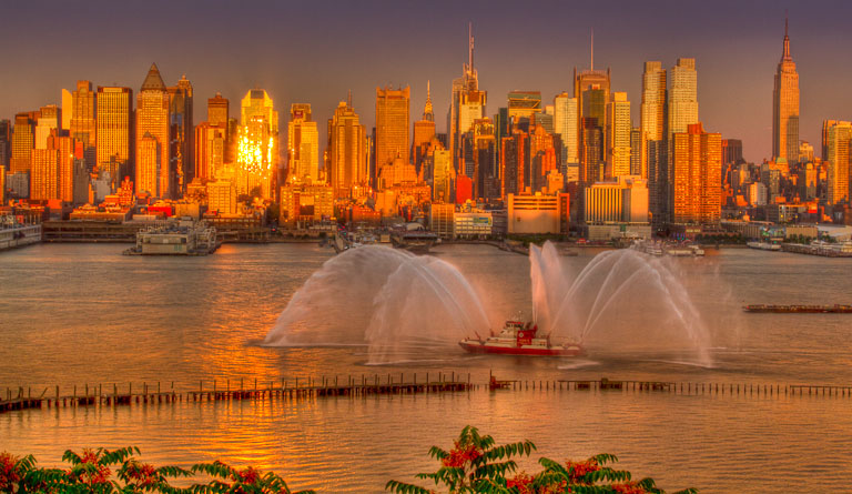 Fireboat show off